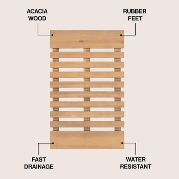 Paige Modern Classic Acacia Wood Slat Mat
